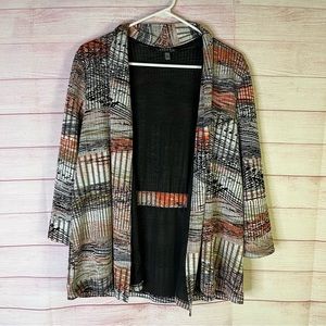 Kasper Open Front Knit 3/4 Sleeves Cardigan Size Medium‎